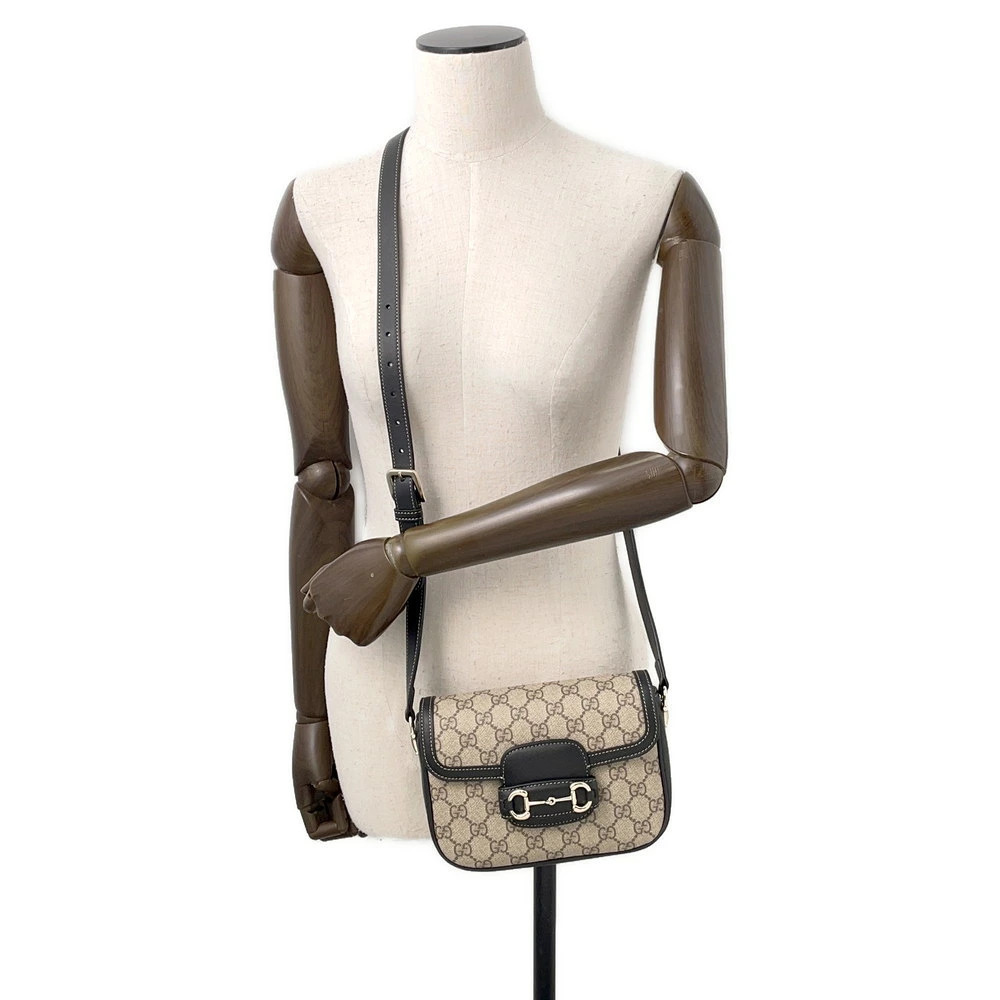 Gucci Soft Bag GG Shoulder Supreme Black Horsebit - Picture 4 of 12